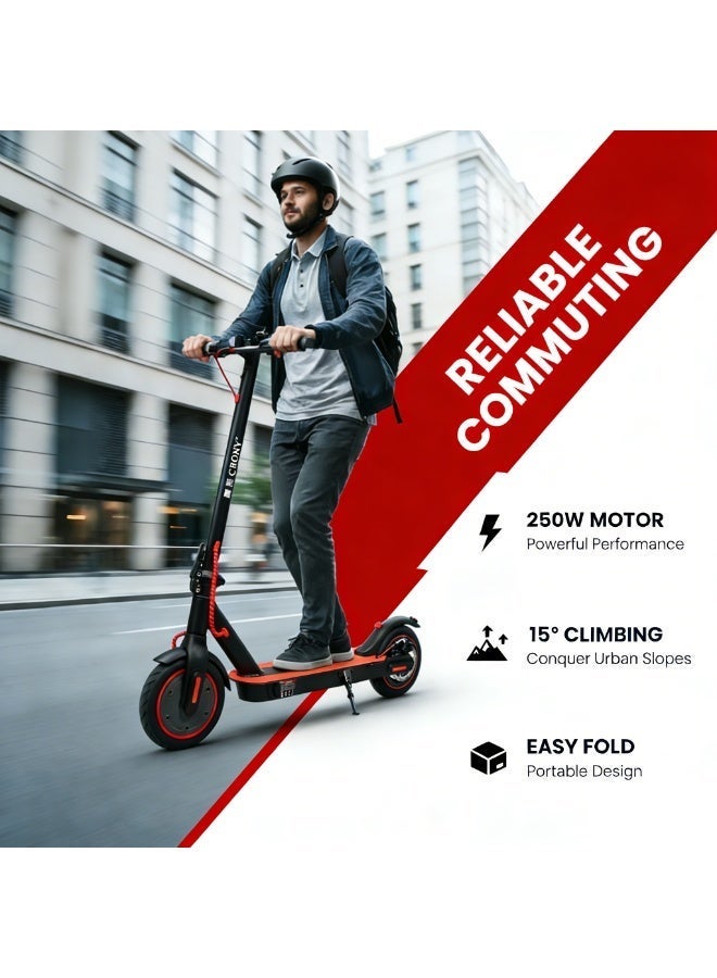 CRONY Foldable Electric Scooter Lightweight, 250W Motor, Speed 25 km/h, Range 10 km, Max Load 100 kg, App Control, Red, M365 - Image 3